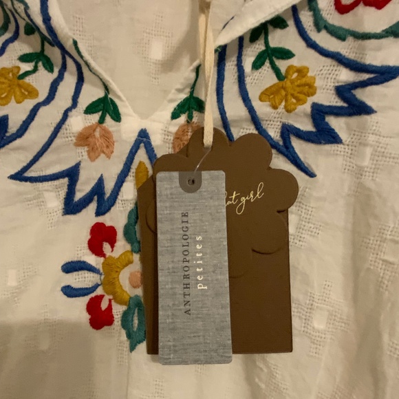 NWT Anthropologie Forever That Girl Embroidered Peplum Blouse - Picture 11 of 16